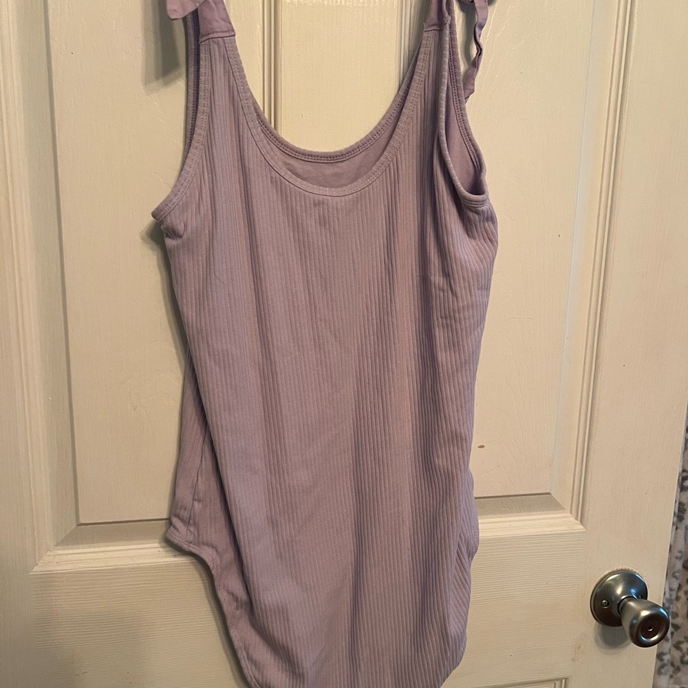 Old Navy Purple Sleeveless Tie Bodysuit